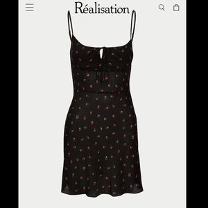 Realisation Par Inez Black Strawberry Dress